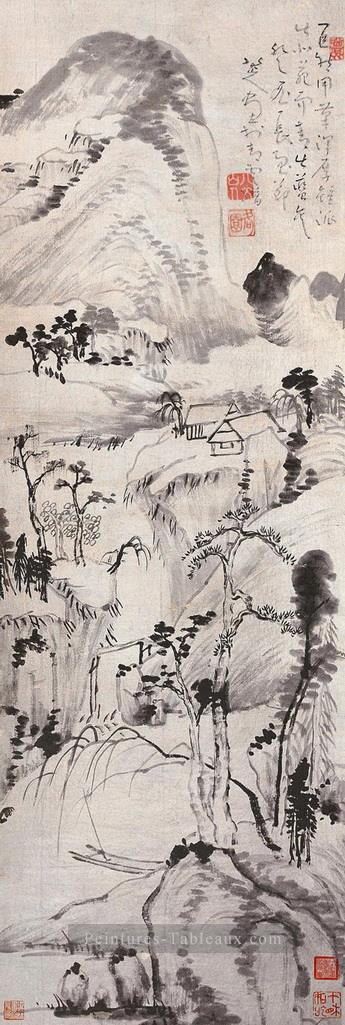 bada shanren paysage juran style traditionnelle chinoise Peintures à l'huile